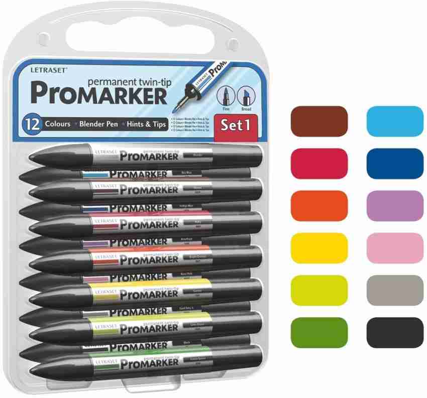 Letraset Aquamarker 12 Pen Promarker Aqua Marker Set 1 - AMT1