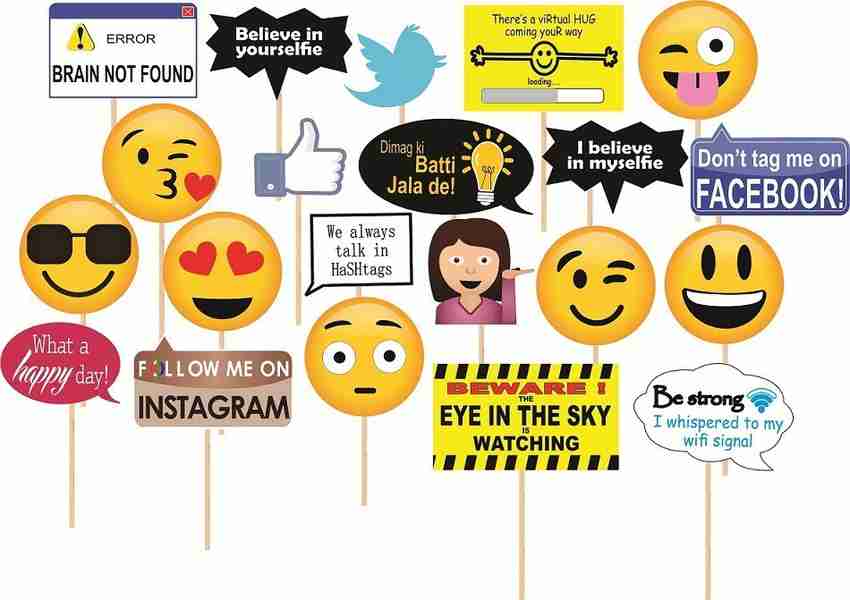 SYGA SYGA Set Of 21 Social Media Photo Booth Props Party Mask