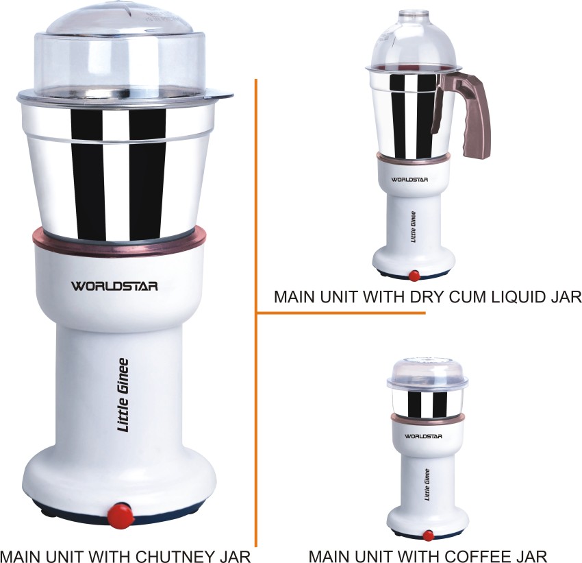 Orbit 2 in 1 Wet & Dry Coffee/Spice Grinder/Chutney Maker,White