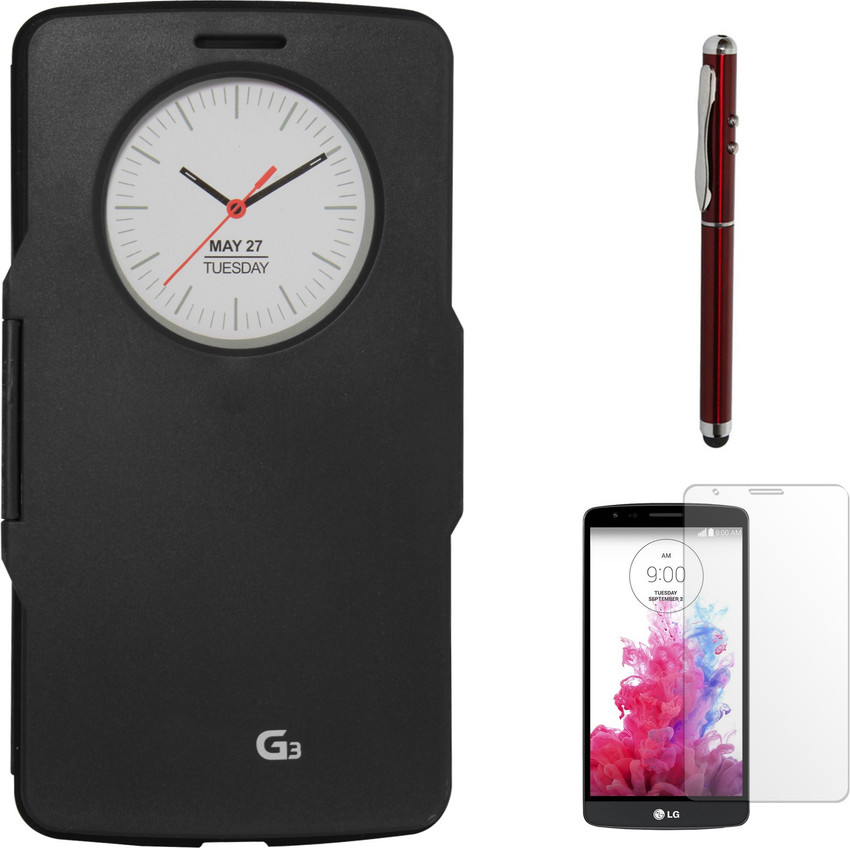 DMG Circle View Flip Cover for LG G3 D855 Laser Torch Stylus Pen