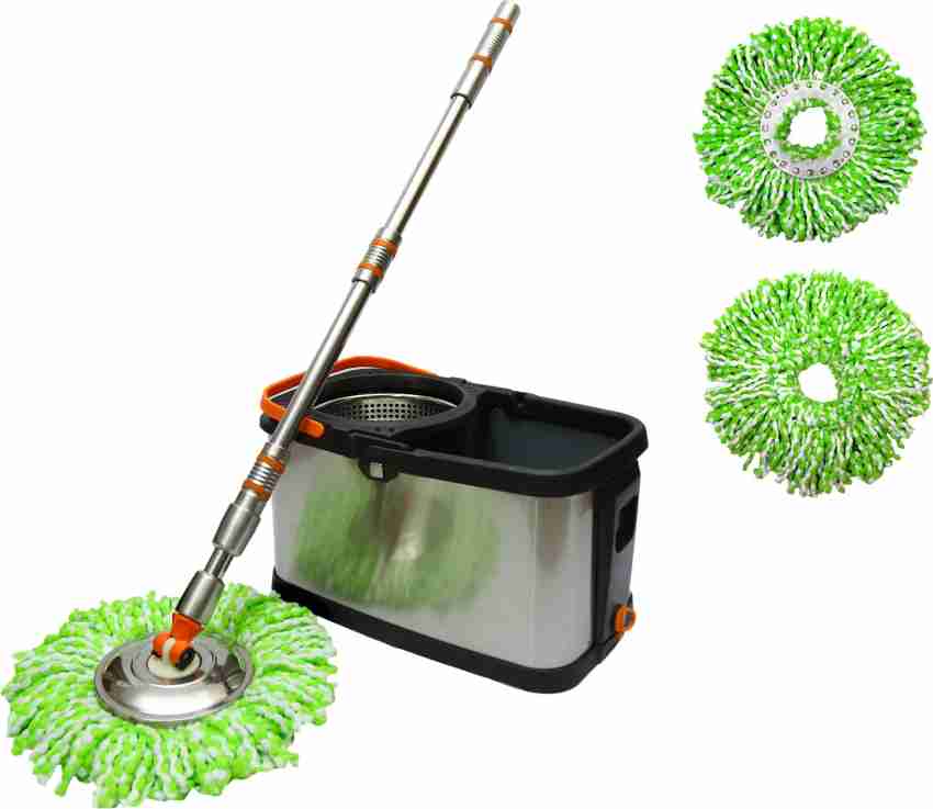 Buy Homeleven Floor Cleaning Spin Mop Bucket Set with 2 Refills
