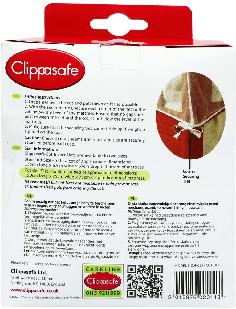 Clippasafe mosquito net outlet