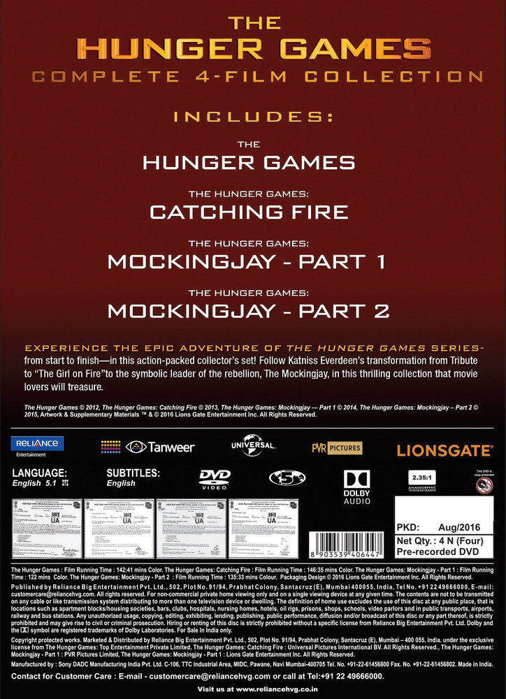 The Hunger Games: Complete 4-Film Collection (DVD) 