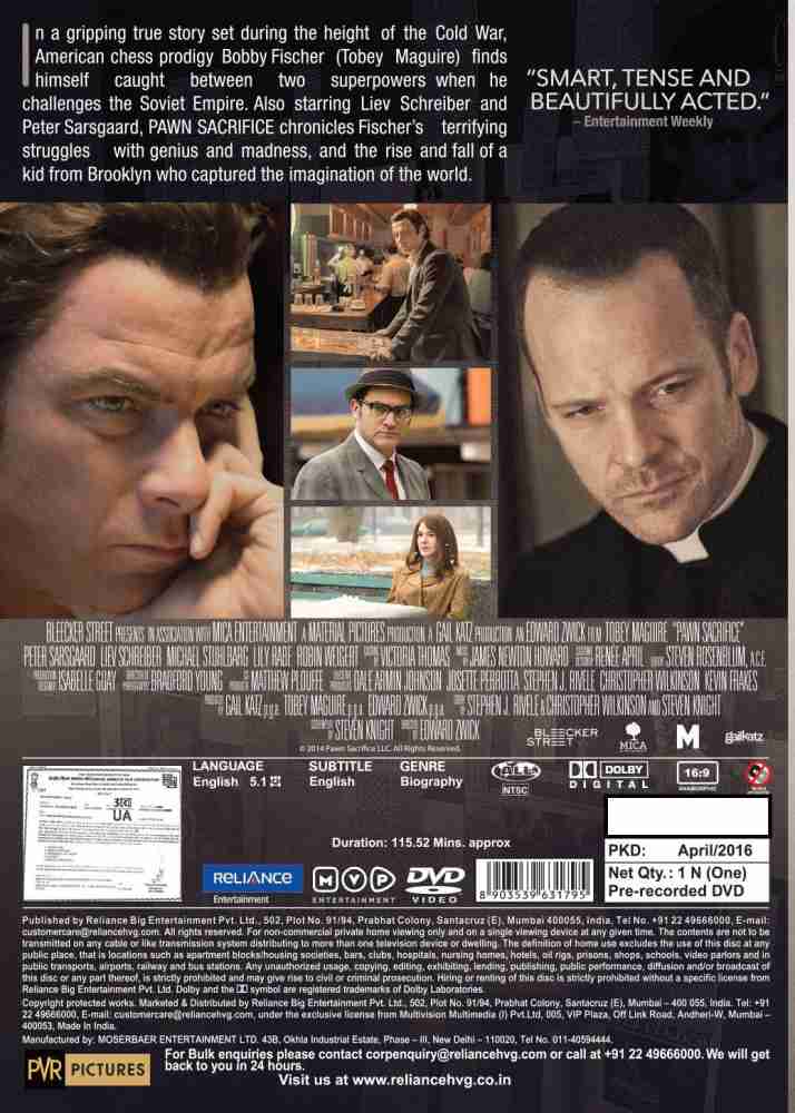 Pawn Sacrifice DVD