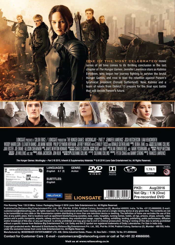 The Hunger Games Mockingjay Part 2 Price in India Buy The