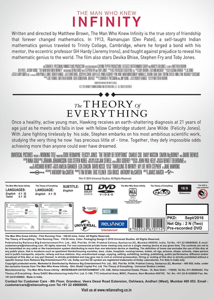 Extraordinary Lives The Man Who Knew Infinity The Theory of