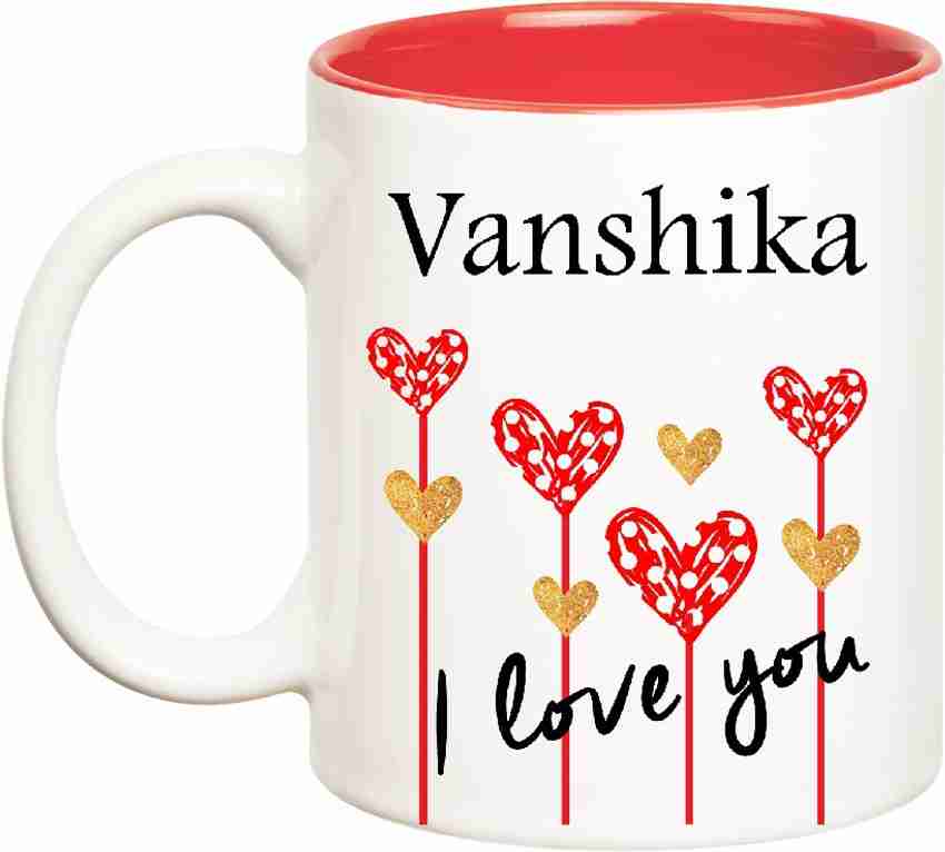 HUPPME I Love You Vanshika Inner Red 350 ml Ceramic Coffee Mug