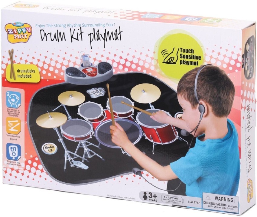 KIDS ELECTRONIC DRUM KIT STICK MUSICAL TOUCH PLAY MAT TOY MP3 MUSIC XMAS  GIFT