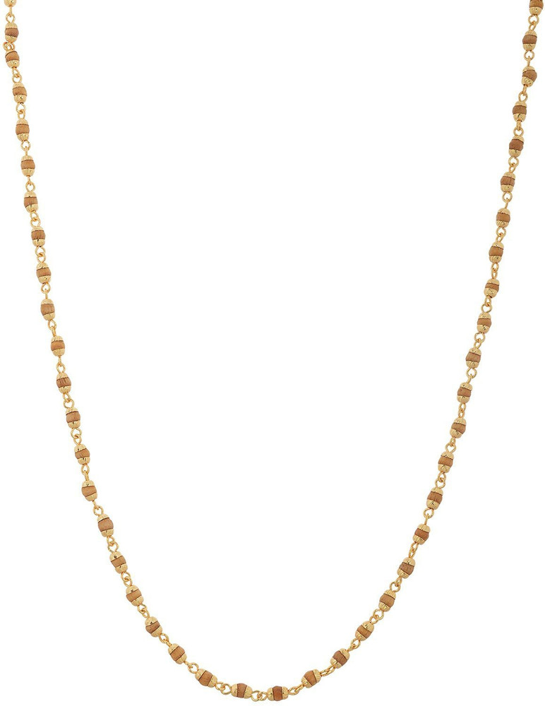 Weldecor Stylish Tulsi Mala chain Gold plated Plated Metal Chain