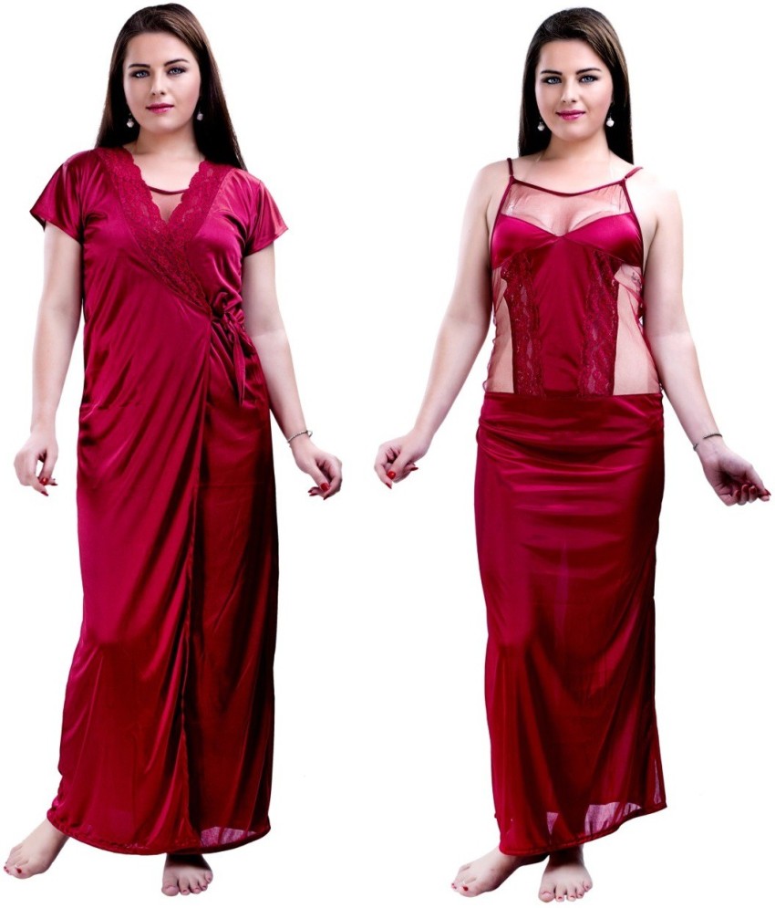 Hot N Sweet Women Nighty - Buy Maroon Hot N Sweet Women Nighty Online at  Best Prices in India | Flipkart.com