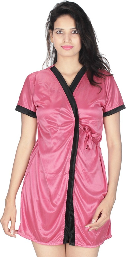 Kanika Women Nighty with Robe - Buy Pink Kanika Women Nighty with Robe  Online at Best Prices in India