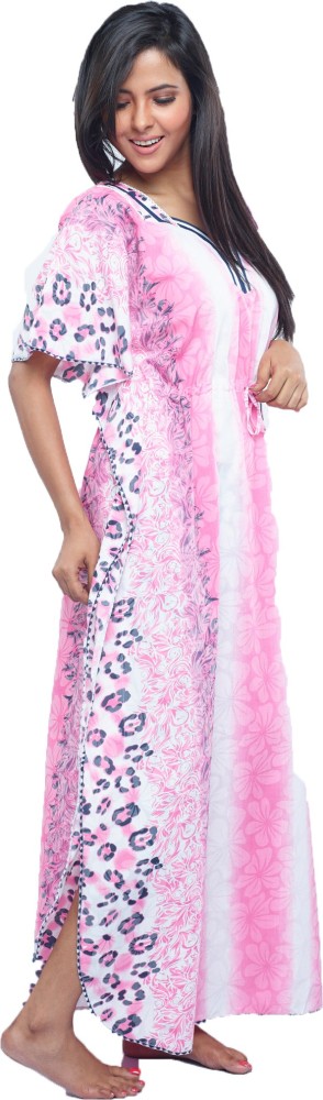 JULIET Women Nighty - Buy Pink Print JULIET Women Nighty Online at