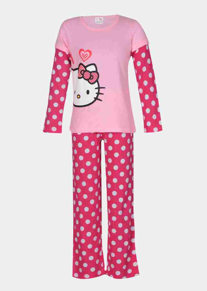 Hello Kitty Girl s Printed Night Suits Price in India Buy Hello Kitty Girl s Printed Night Suits online at Flipkart