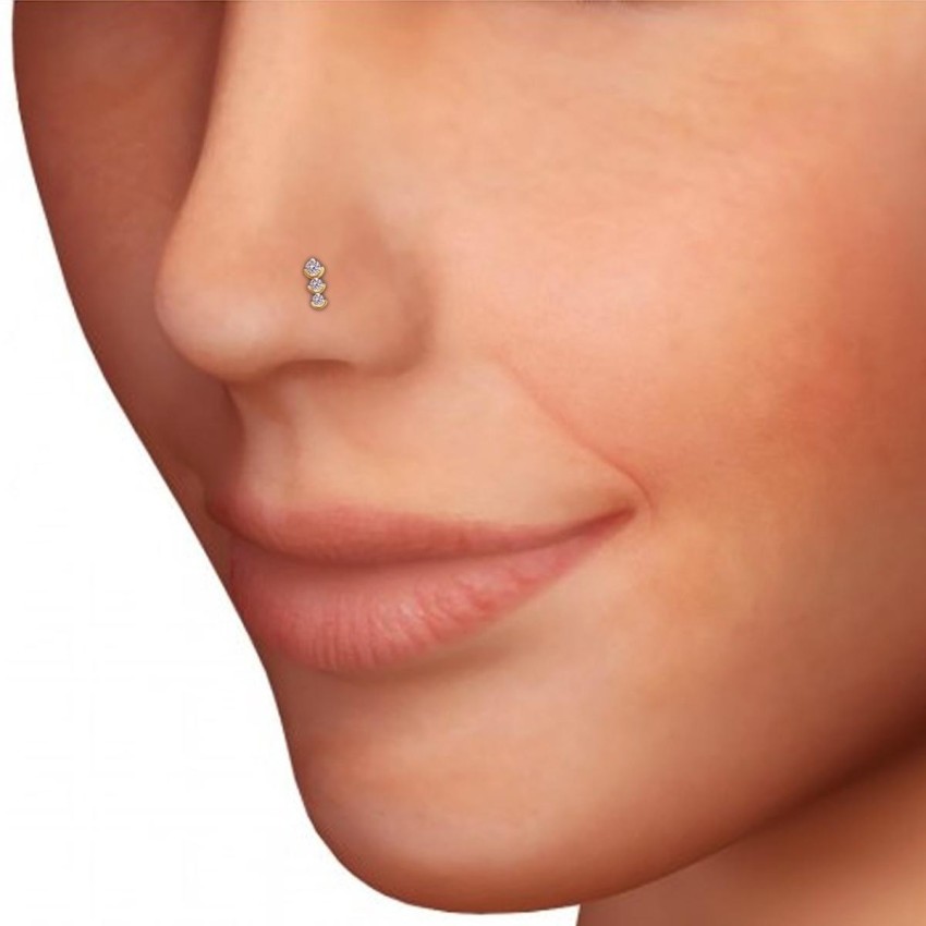 Three stone clearance nose ring