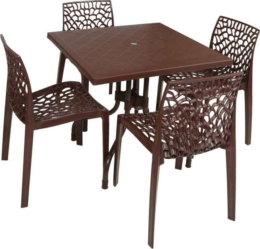 Supreme plastic dining online table with chairs price