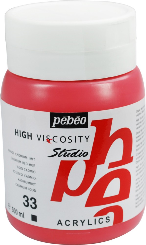 Pebeo : High Viscosity : Studio Acrylic Paint : 100ml : Dark Cadmium Red Hue