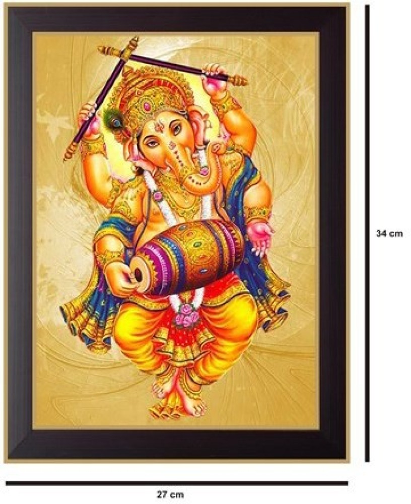 wallmax Dancing Ganesha Home Decorated gift Item 6 MM MDF Painting