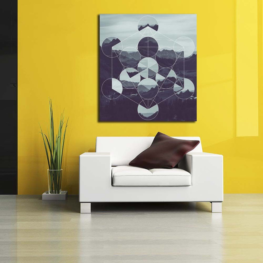 Pitaara Box Forest Mountains And The Metatrons Cube Unframed Wall