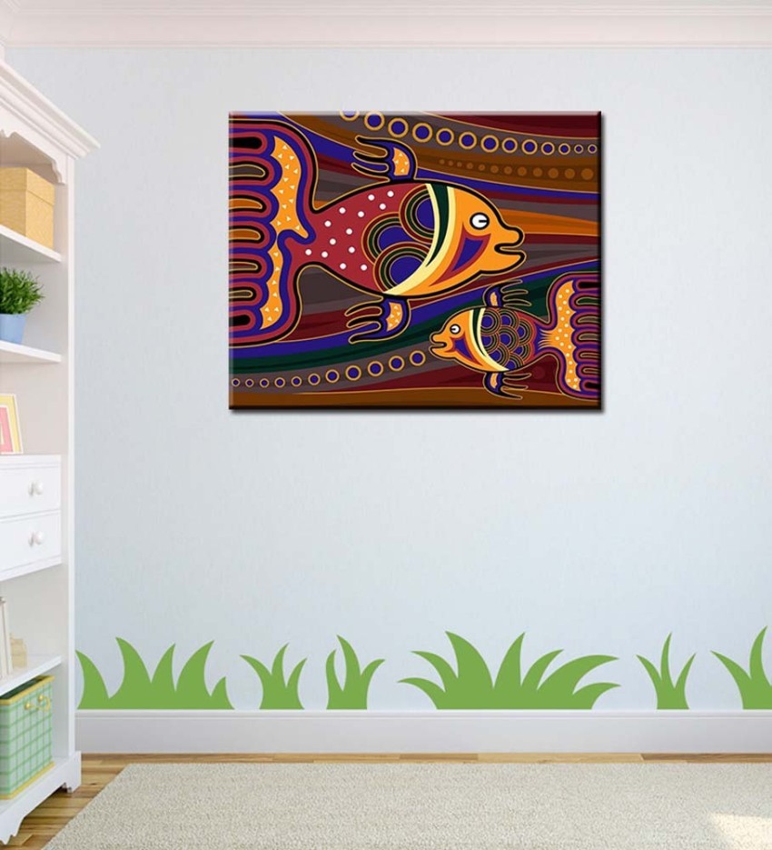 Tallenge Art For Kids Room Décor - Colorful Fish Art - A3 Size