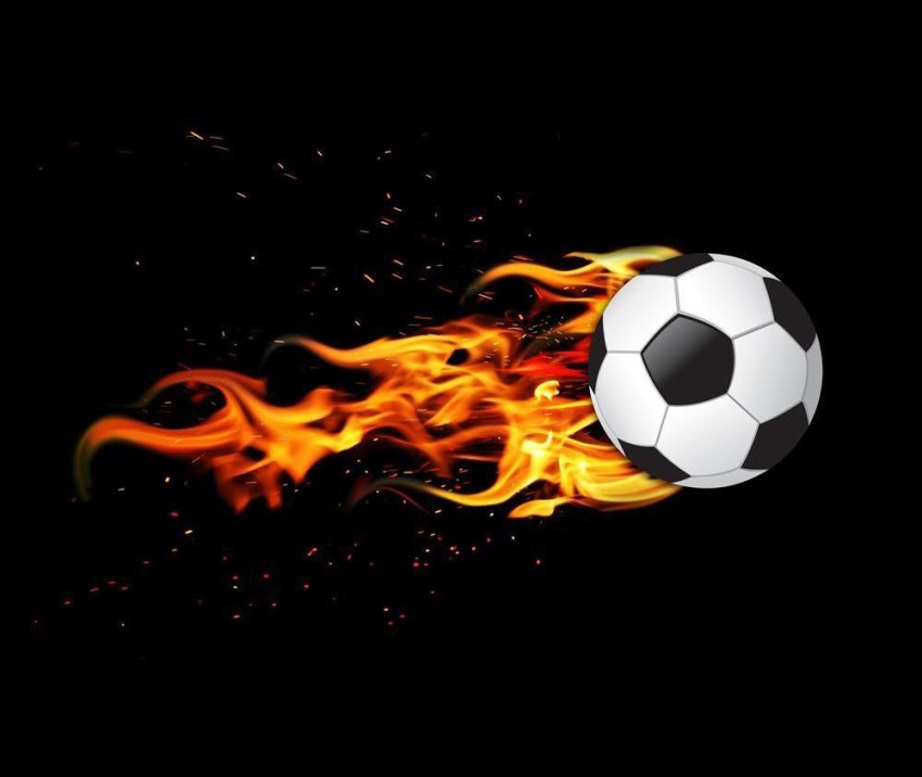 Soccer Ball On Fire Premium Poster Canvas Art - ArtzFolio.com