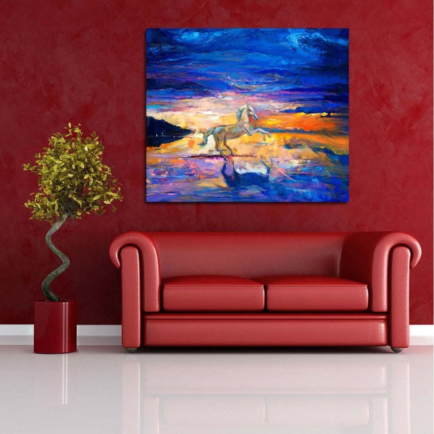 ArtzFolio Deer at Sunset Unframed Premium Canvas Painting