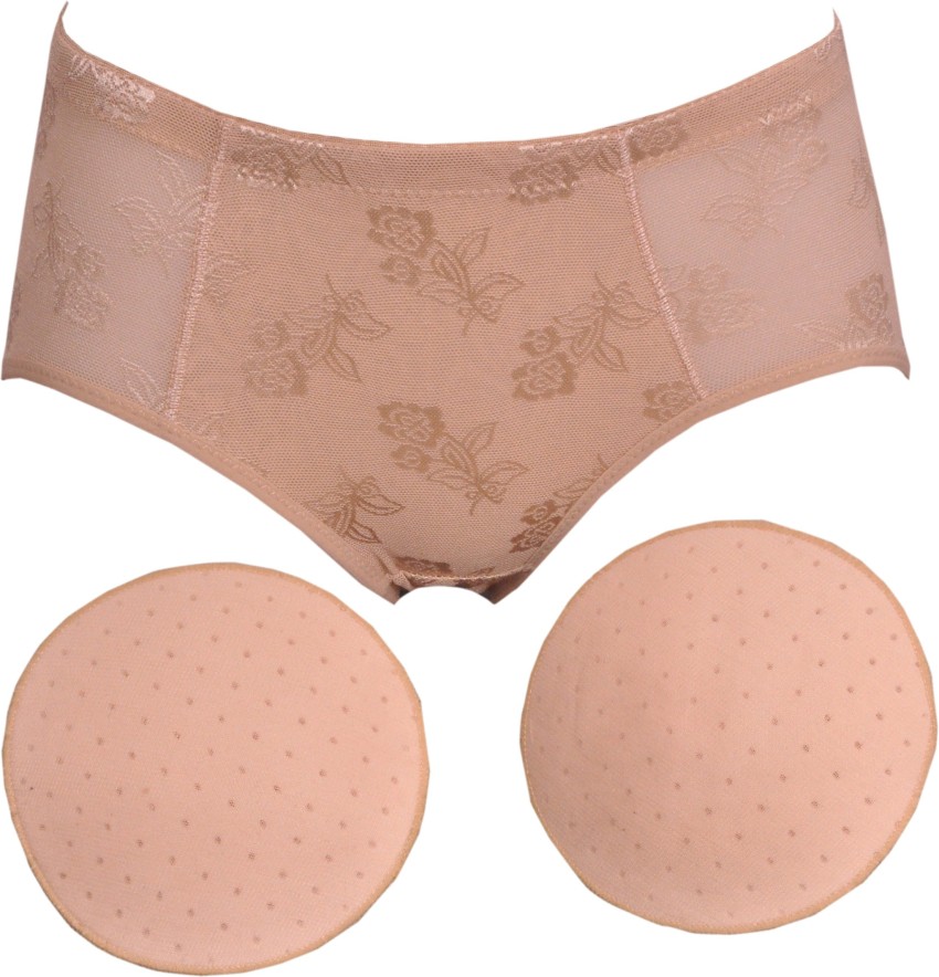 Glus Spendex Lycra Lace Butt Enhance Padded Women Hipster Beige Panty - Buy  Nude Glus Spendex Lycra Lace Butt Enhance Padded Women Hipster Beige Panty  Online at Best Prices in India