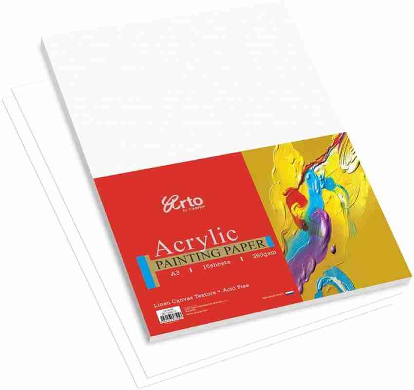 Campap Arto Acrylic Painting Paper A4 / A3 - 360gsm (10's) Felt Mark  Surface (Product of Europe)- Artist Acrylic Paper, loose leaf, 100%  Cellulose, Acid Free