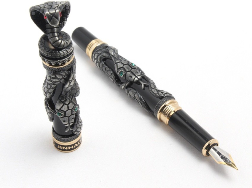 Lanxivi Jinhao Black Snake Fountain Pen Bent Nib Fude Pen India