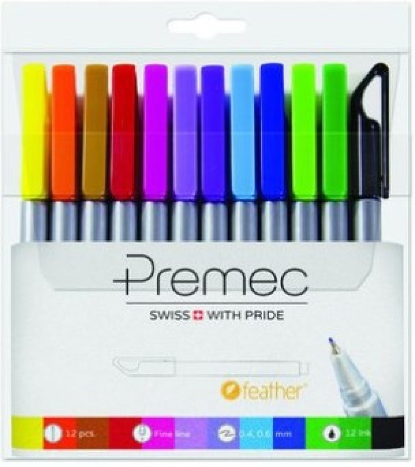 Uni EMOTT Fineliner Marker Pens, Fine Point (0.4mm), Assorted Ink, 10 Count  