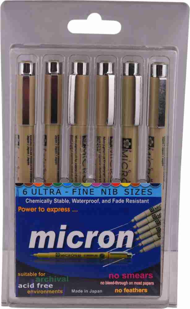 SAKURA Pigma Micron Fineliner Pens - Archival Black Ink Pens