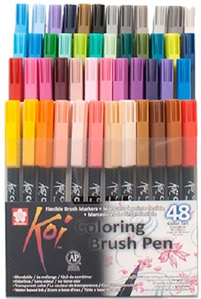 48-Color Koi Coloring Brush Set