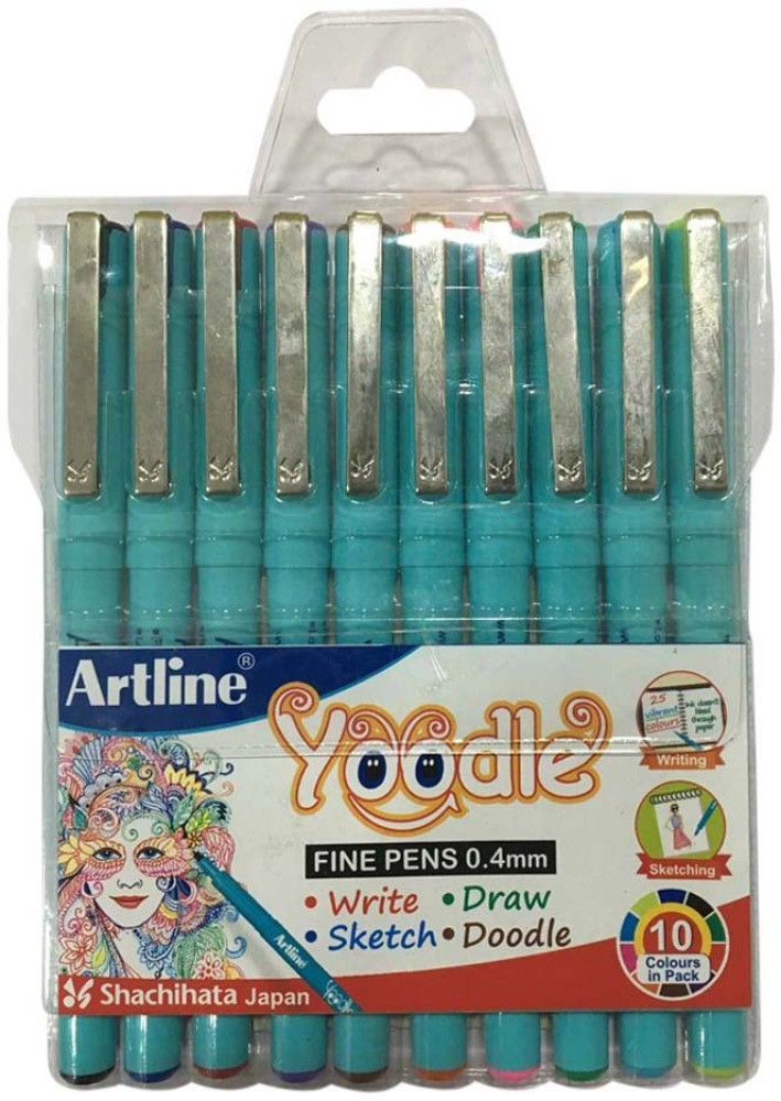 Multicolor Plastic Artline Yoodle 0.4mm Fine Tip Pen, Packaging