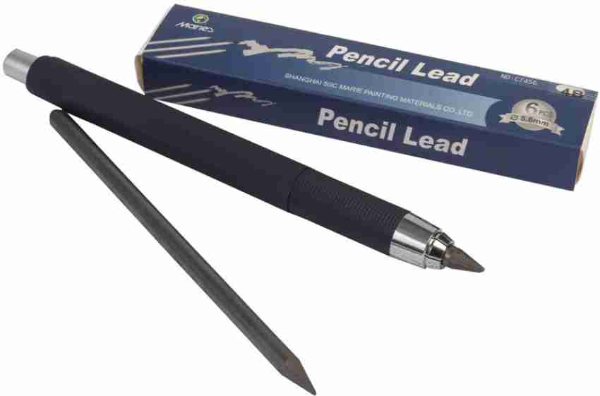 BRUSTRO Mechanical Pencil with Eraser 0.5mm Writing/Sketching/Drawing Spare  leads HB-20 units. 2B-20 units Spare eraser- 8 units, BrustroShop