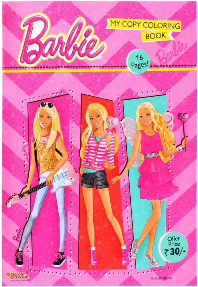 Barbie 30-Page Sketchbook w/ Markers, Stencils, and Stickers Pink