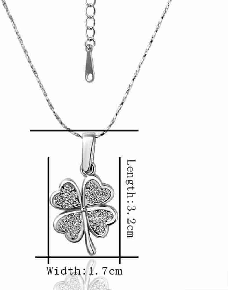 Luxury Lucky Five-leaf Flower Pendant Necklaces For Women Girls CZ Crystal  Cross Stainless Steel Zirconia Chains Jewelry