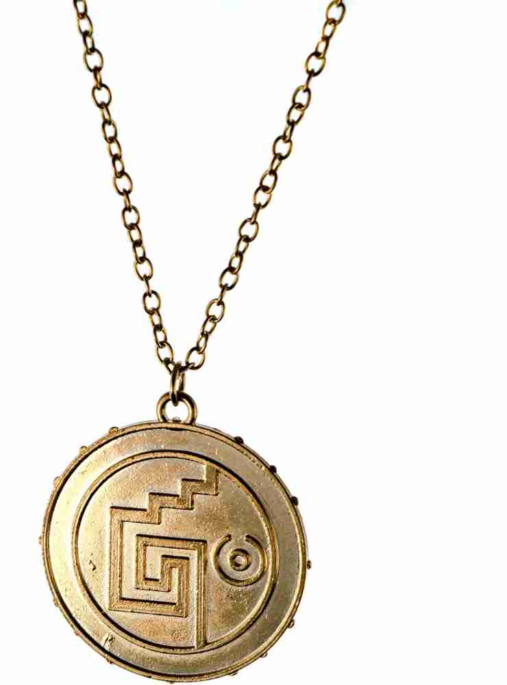 Pirates of The Caribbean Jack Sparrow Aztec Gold Coin Necklace with Balck  Pouch 