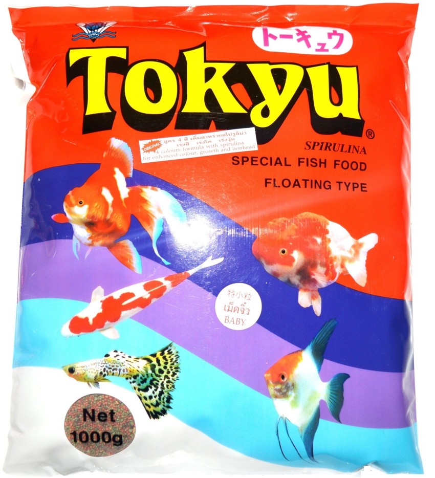 Tokyu Spirulina 1000g, Floating Type Baby Pellet 1 kg Dry Young Fish Food  Price in India - Buy Tokyu Spirulina 1000g