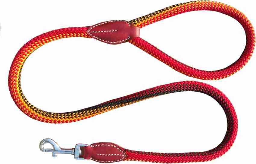 Dog Leash Red Rope with Leather Handle , Nappets Dog Leashes