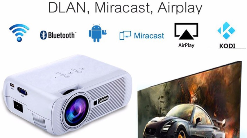 EVERYCOM Everycom X7 wifi projector 1800 lm LED Corded Portable Projector  Price in India - Buy EVERYCOM Everycom X7 wifi projector 1800 lm LED Corded  Portable Projector online at