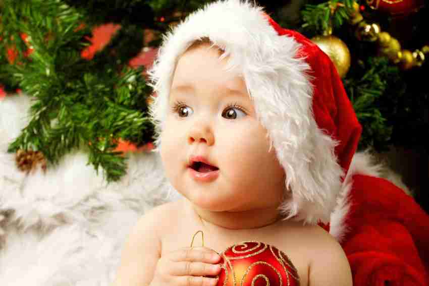 Child's Love -Christmas Baby Holding Red Ball Paper Print - Children  posters in India - Buy art, film, design, movie, music, nature and  educational paintings/wallpapers at