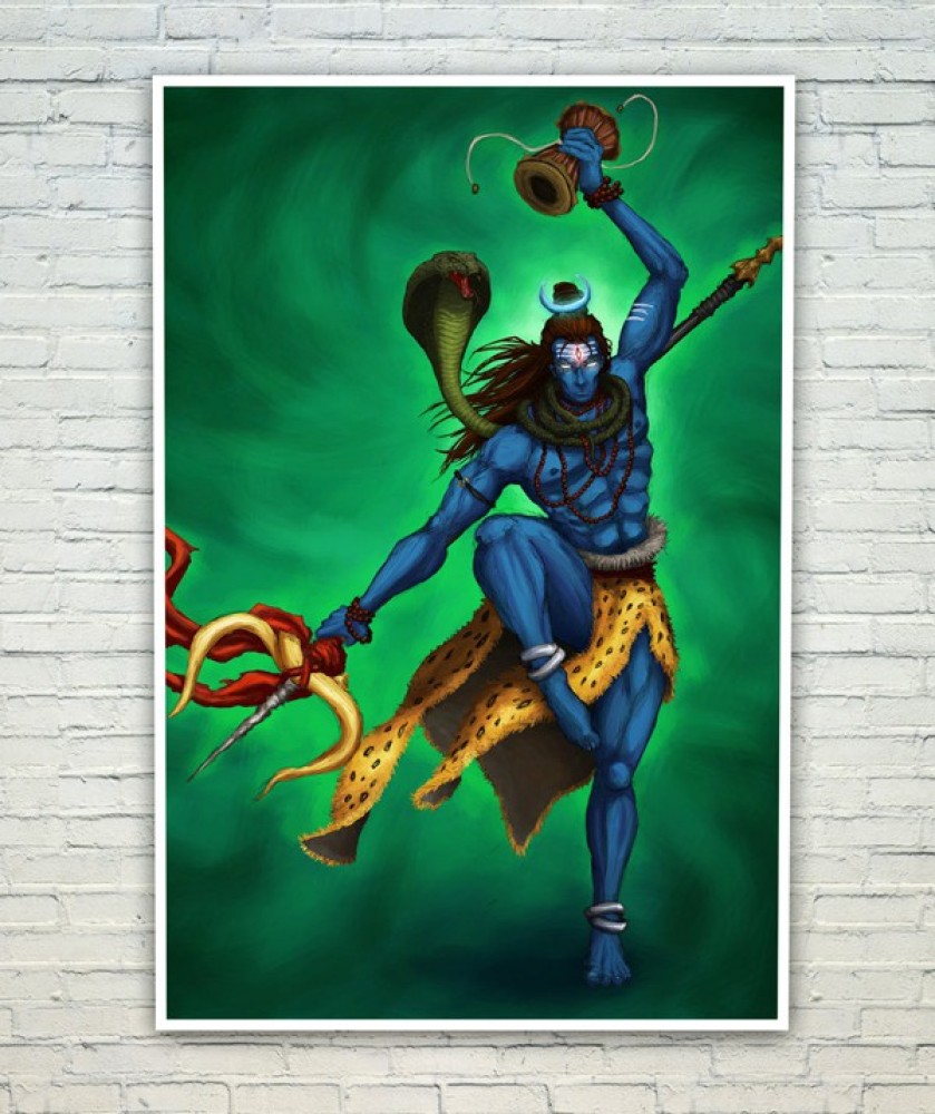 Sketch of indian famous and powerful god lord shiva and his symbols wall  mural  murals poison hindu hinduism  myloviewcom