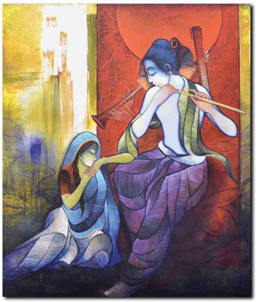 Frameless Beautiful Wall Painting for Home: Acrylic Modern Radha