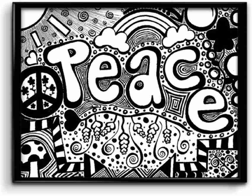 Peace Doodle Art Canvas Art - Music, Floral & Botanical, Maps posters in  India - Buy art, film, design, movie, music, nature and educational  paintings/wallpapers at
