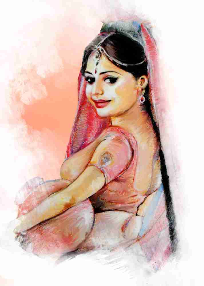 Oshi Village Girl Fine Art Paper Print Art Paintings posters