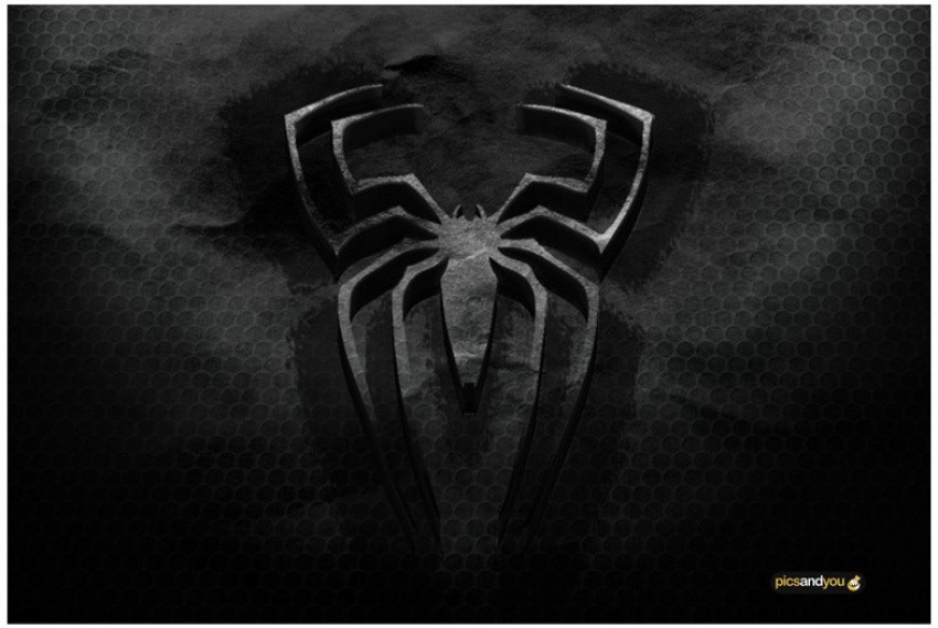 Spiderman logo black widget - widgetopia homescreen widgets for iPhone /  iPad / Android