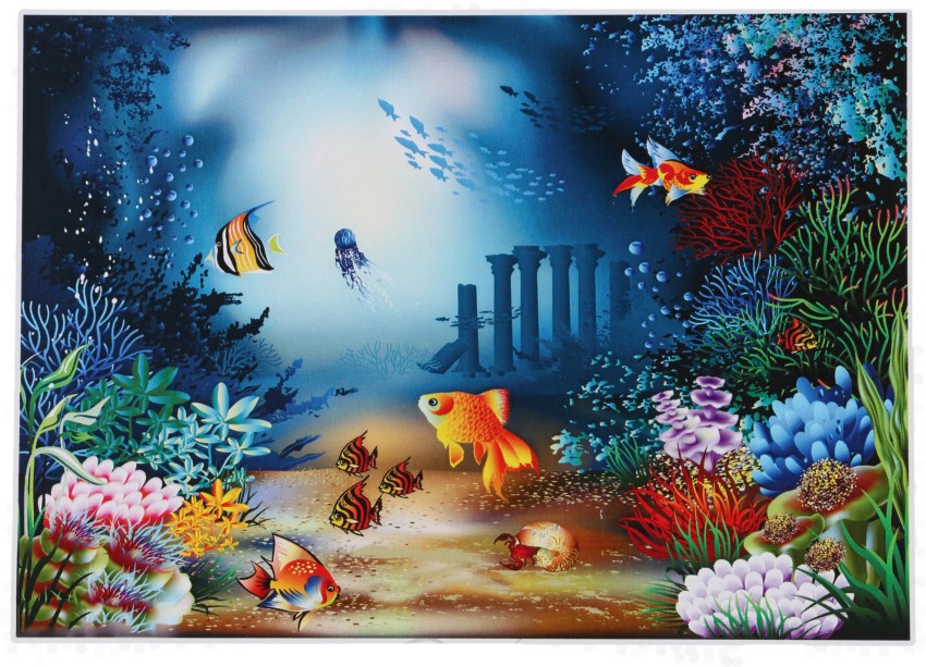 Beautiful Fish Tank Unframed Wall Sticker Poster Big (Vinyl 24 X 48 Inches)  Fine Art Print - Decorative posters in India - Buy art, film, design,  movie, music, nature and educational paintings/wallpapers
