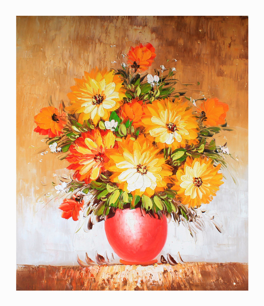 Flower Pot Painting On Canvas | Best Flower Site