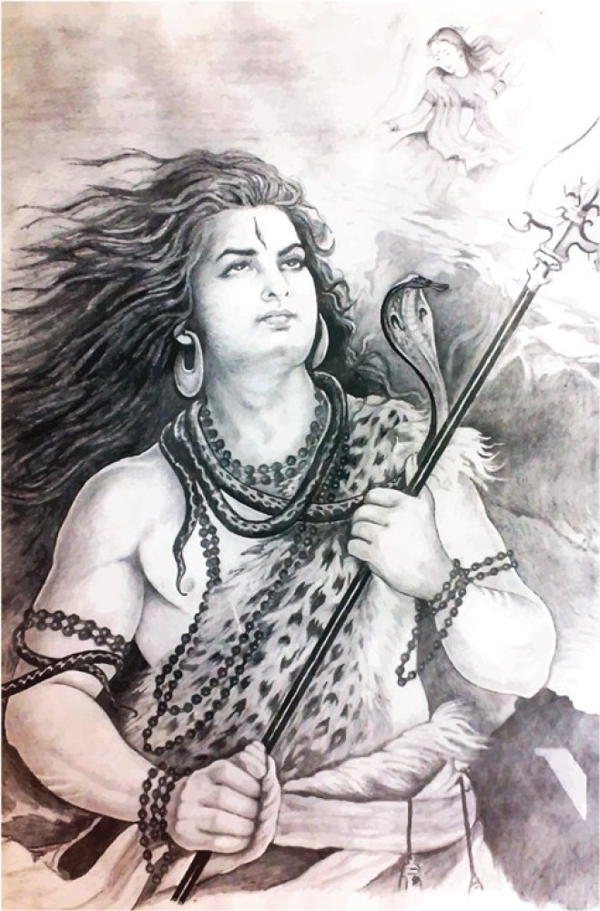 Lord Shiva Tshirts Art By Khushboo Gupta  Angry Lord Shiva Sketch HD Png  Download  vhv