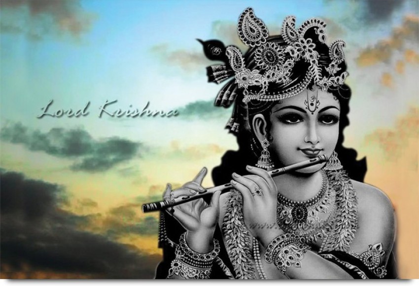 Lord Krishna ON FINE ART PAPER HD QUALITY WALLPAPER POSTER Fine Art Print   Religious posters in India  Buy art film design movie music nature  and educational paintingswallpapers at Flipkartcom