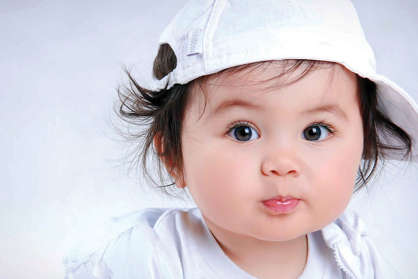 cute baby boy in white cap Paper Print Children posters in India Buy art film design movie music nature and educational paintings wallpapers at Flipkart